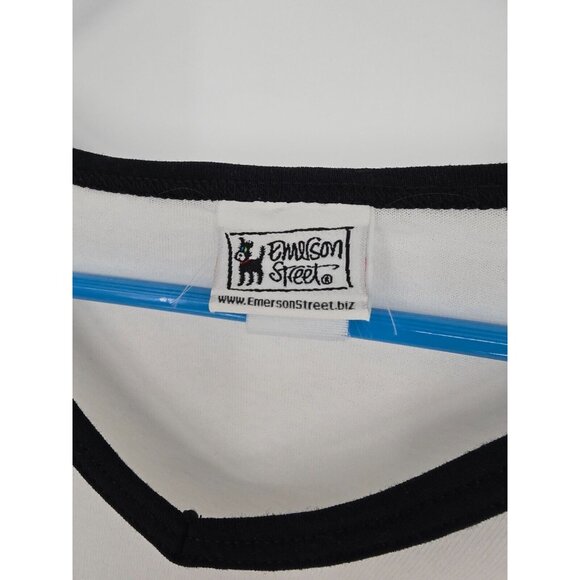 EMERSON STREET Womens Sleepshirt Whte Short Sleeve 'In a Meeting One Size - Picture 3 of 5